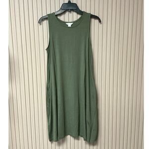 Caslon Women’s Sleeveless Swing Dress Green Sorrel Size S